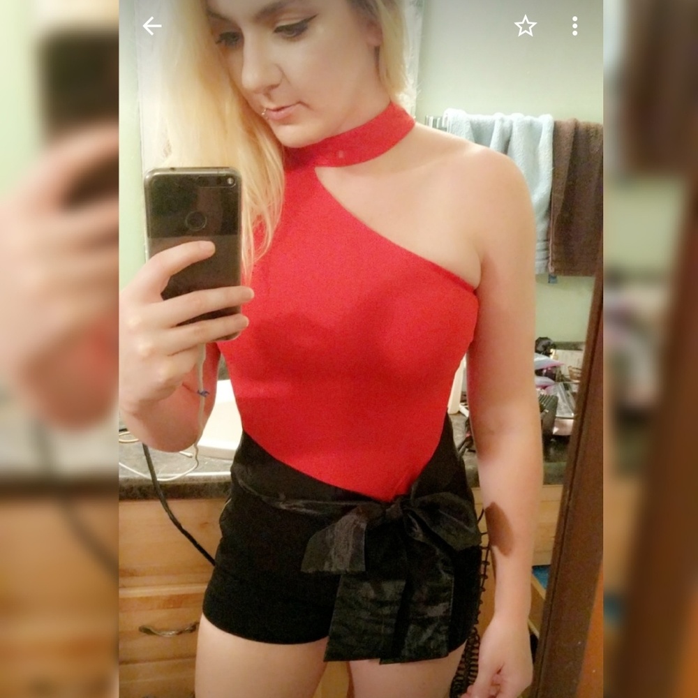 Missguided Asymmetric Cutout Leotard Bodysuit thon - Picture 2 of 5